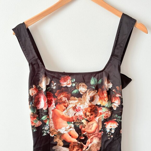 Urban Outfitters UO Bri Double Bow Sleek Satin Mini Dress Size Small - Picture 5 of 10